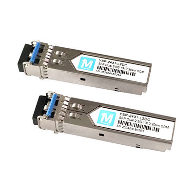 DDMI Supported 2.5G Duplex 20km 1310nm LC Connector Fiber Optic Module Pluggable SFP Transceiver for Long Distance FTTX