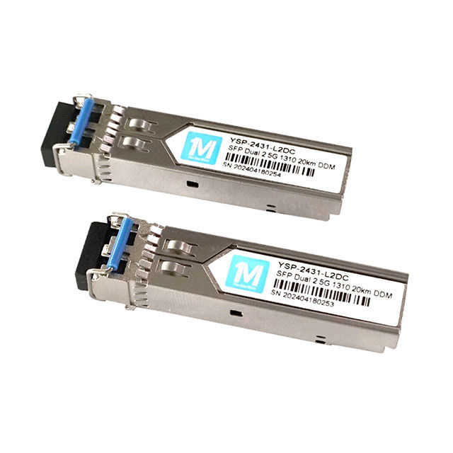 DDMI Supported 2.5G Duplex 20km 1310nm LC Connector Fiber Optic Module Pluggable SFP Transceiver for Long Distance FTTX